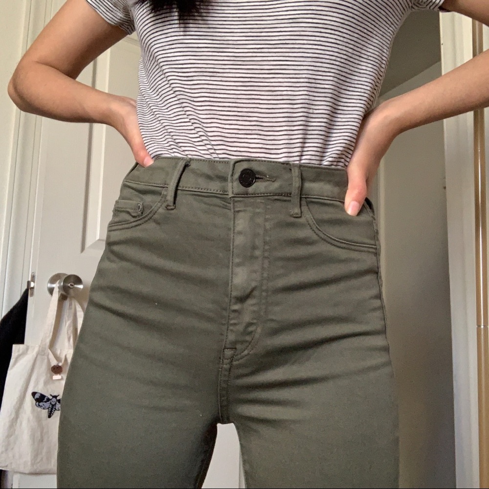 Olive High Waisted Jeans